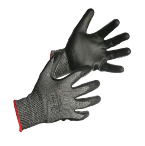 Code: 460RT - ANSI Cut Level A5 HPPE-Stainless Steel Polyurethane Coated Glove w/Extended Thumb Reinforcement
