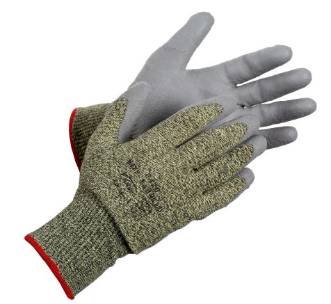 Code: 420 - ANSI Cut Level A5 Aramid-Stainless Steel Blend Polyurethane Coated Glove