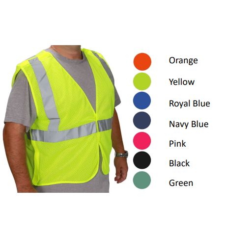 Code: 2X1HV - High Visibility Safety Vest ANSI/ISEA Class 2 Retro-Reflective Stripes