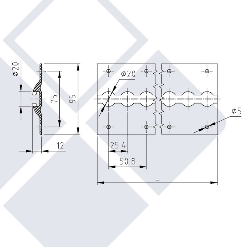 Single rail - for double level system (DNC) - 1960 mm