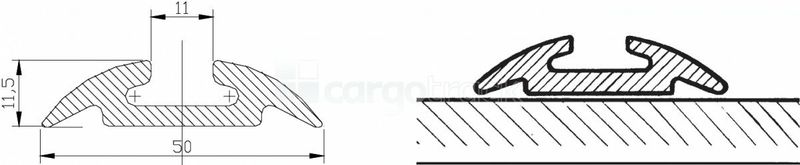 Aeronautical surface rail (half round)