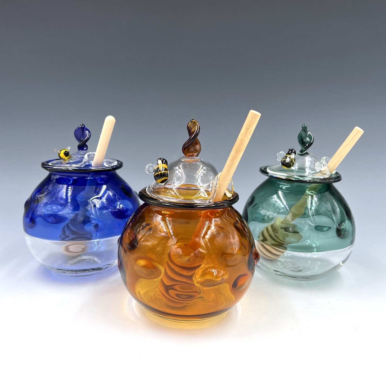 Glass Honey Pot with Bee