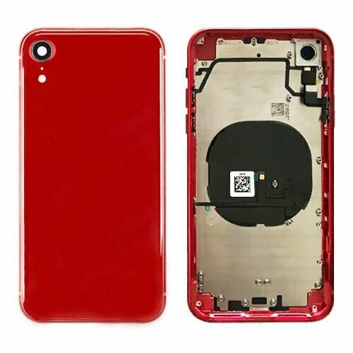 iPhone XR Back Housing with Small Parts - Red No Logo