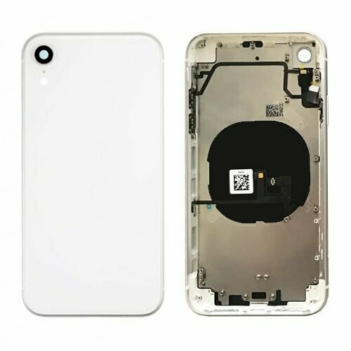iPhone XR Back Housing with Small Parts - White No Logo