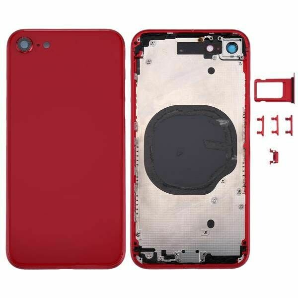 iPhone 8 Back Housing with Small Parts - Red No Logo