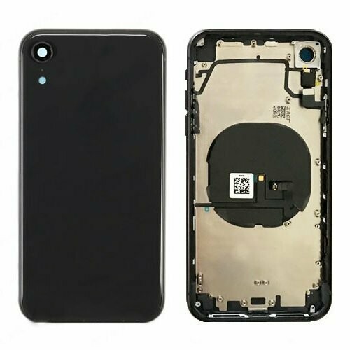 iPhone XR Back Housing with Small Parts - Space Grey No Logo