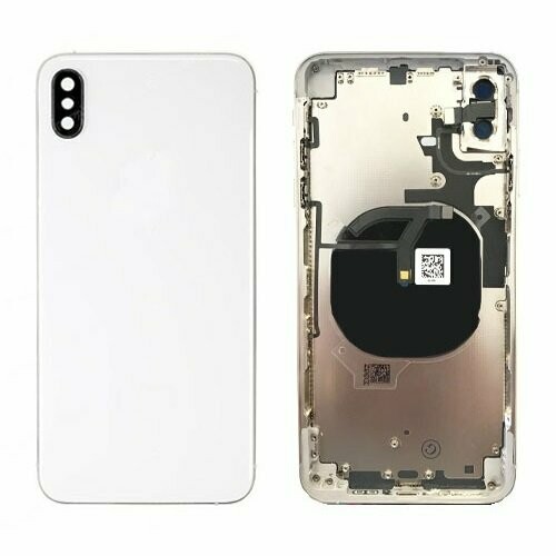 iPhone XS Max Back Housing with Small Parts -Silver No Logo
