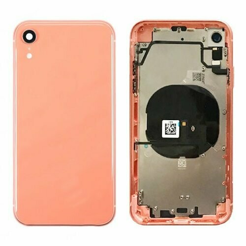 iPhone XR Back Housing with Small Parts - Coral No Logo