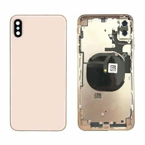 iPhone XS Max Back Housing with Small Parts - Gold No Logo