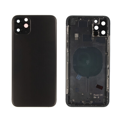 iPhone 11 Pro Max Back Housing with Small Parts - Black No Logo