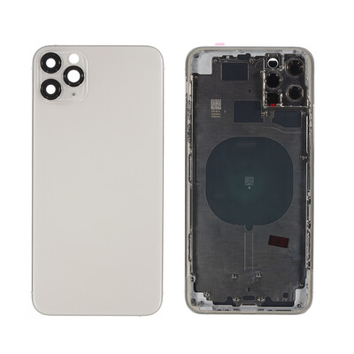 iPhone 11 Pro Max Back Housing with Small Parts - White No Logo