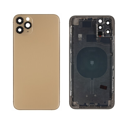 iPhone 11 Pro Max Back Housing with Small Parts - Gold No Logo