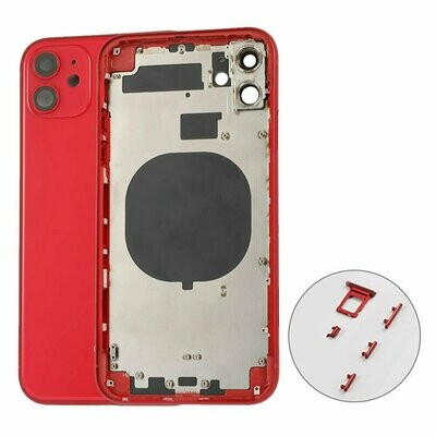 iPhone 11 Back Housing with small parts- Red No Logo