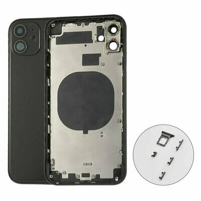 iPhone 11 Back Housing with small parts- Black No Logo