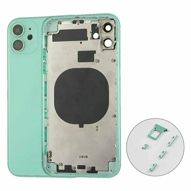 iPhone 11 Back Housing with small parts- Green No Logo