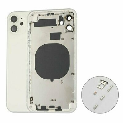 iPhone 11 Back Housing with small parts- White No Logo