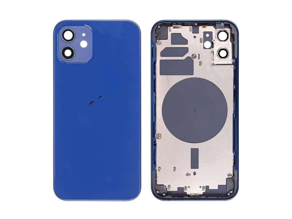 iPhone 12 Back Housing with Small Parts - Blue No Logo