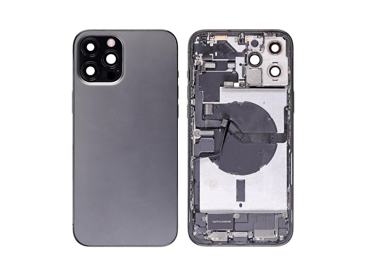 iPhone 12 Pro Max Back Housing with Small Parts - Graphite No Logo