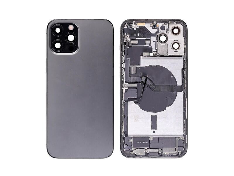 iPhone 12 Pro Max Back Housing with Small Parts - Graphite No Logo