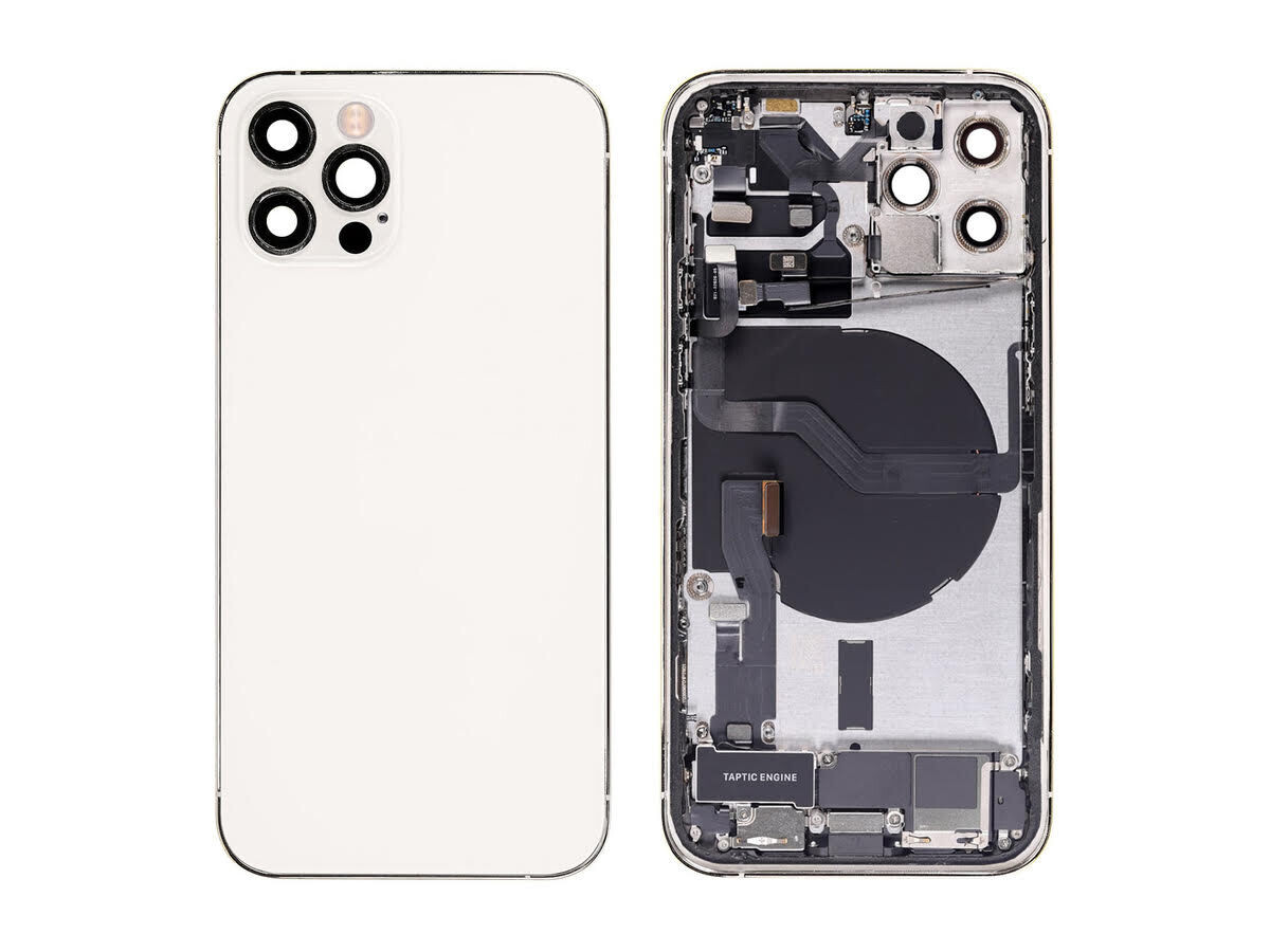 iPhone 12 Pro Back Housing with Small Parts - Silver No Logo