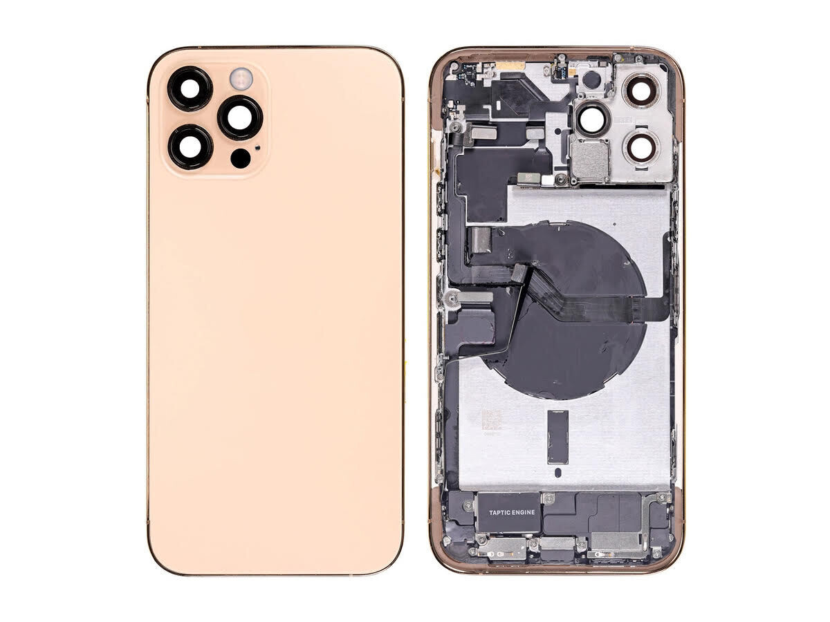 iPhone 12 Pro Max Back Housing with Small Parts - Gold No Logo