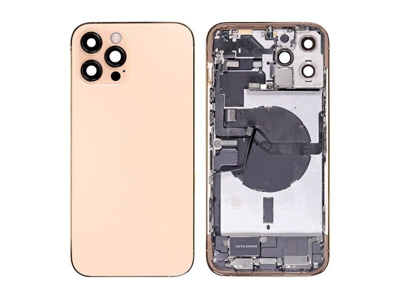 iPhone 12 Pro Max Back Housing with Small Parts - Gold No Logo