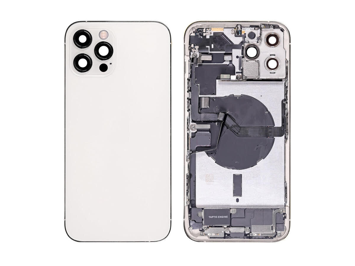 iPhone 12 Pro Max Back Housing with Small Parts - Silver No Logo