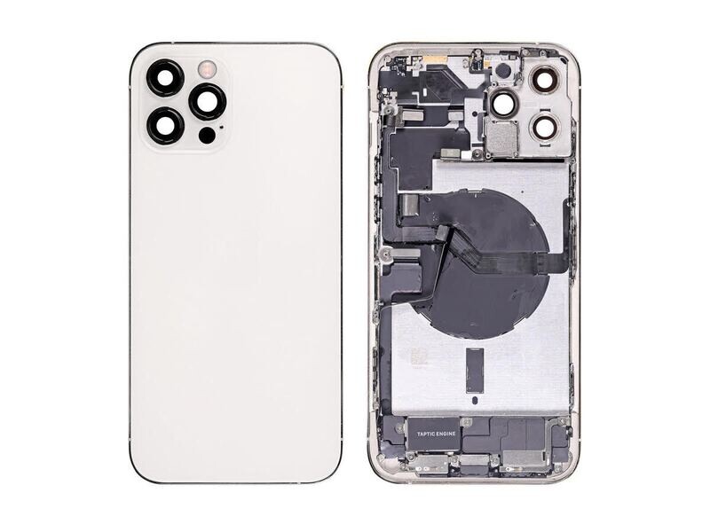 iPhone 12 Pro Max Back Housing with Small Parts - Silver No Logo