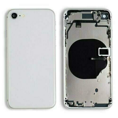 iPhone SE (2020) Back Housing with Small Parts - White No Logo