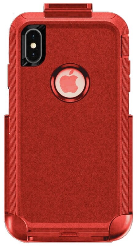 iPhone X / XS Defender Case with Beltclip Red