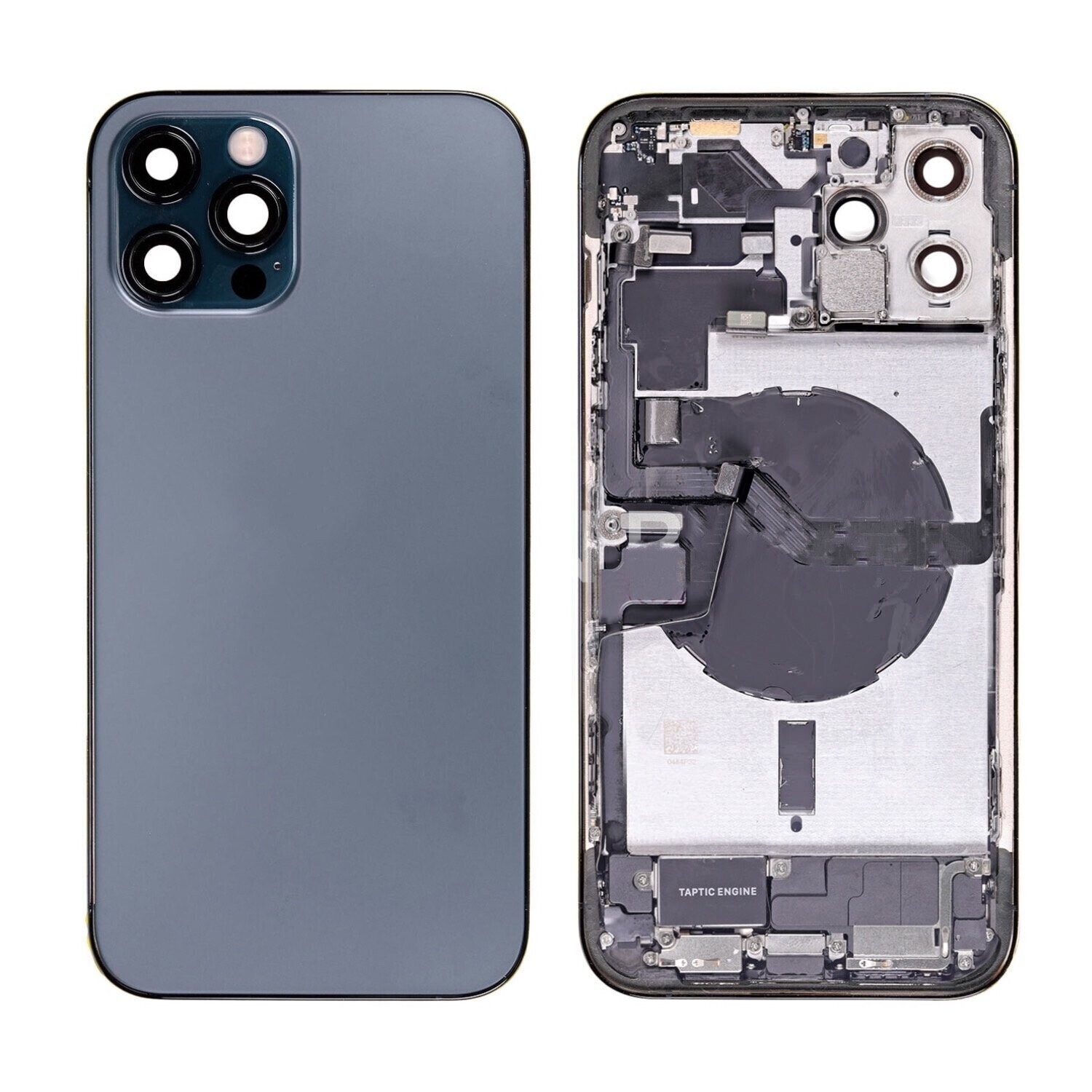 iPhone 12 Pro Max Back Housing with Small Parts - Pacific Blue No Logo