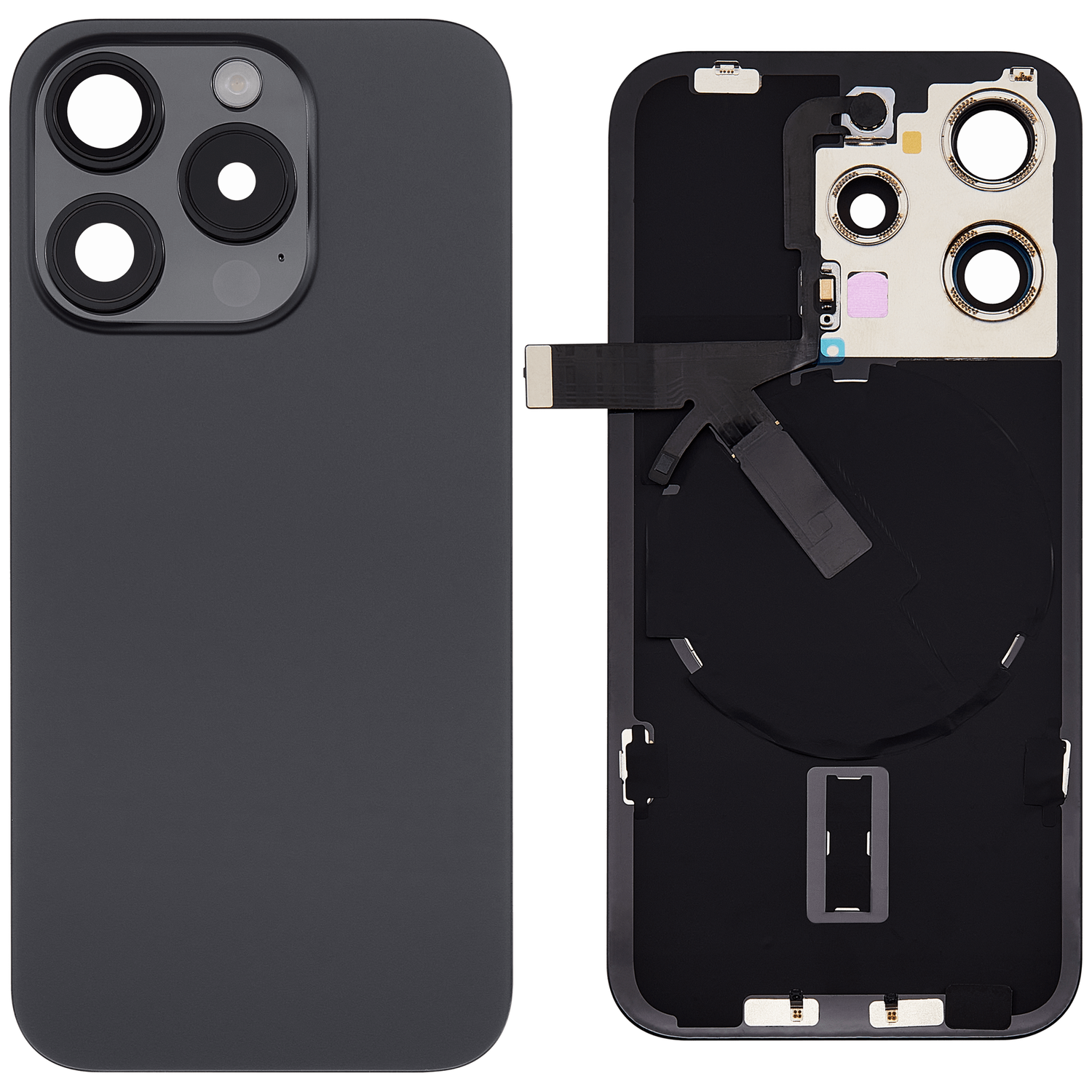 iPhone 15 Pro Back Glass Full Assembly Black