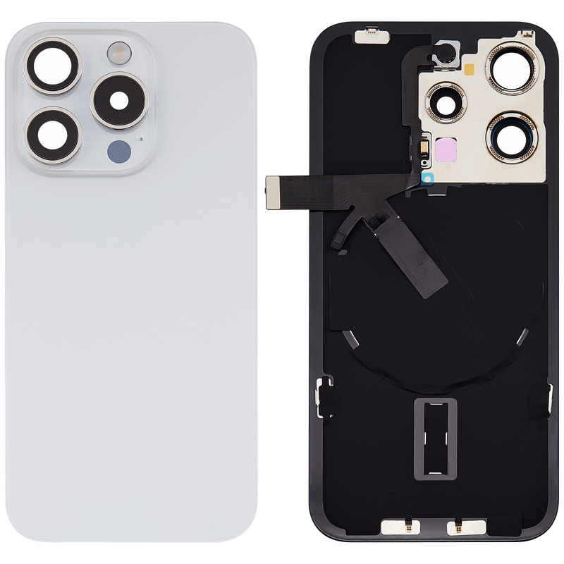 iPhone 15 Pro Back Glass Full Assembly White