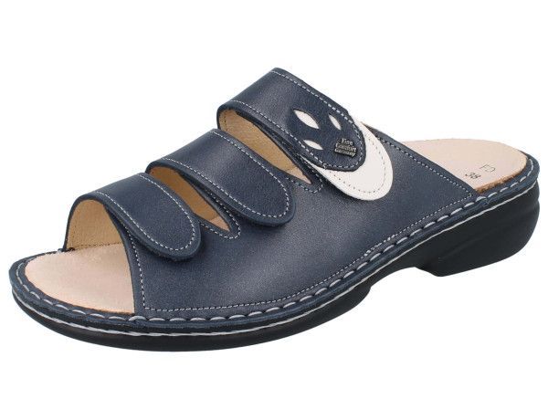 FINN COMFORT Kos Damen Pantolette blau steel Glattleder FINN COMFORT Kos Damen Pantolette blau steel Glattleder