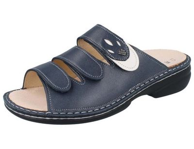 FINN COMFORT Kos Damen Pantolette blau steel Glattleder FINN COMFORT Kos Damen Pantolette blau steel Glattleder