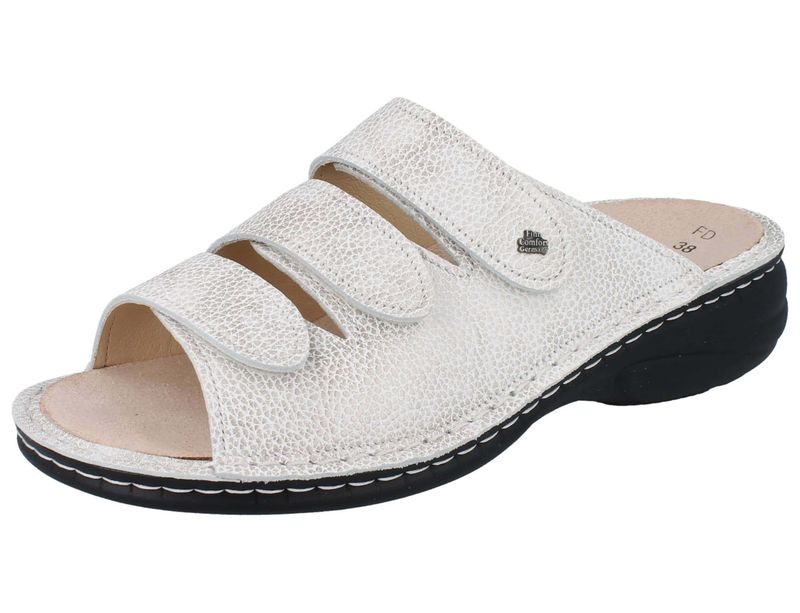 FINN COMFORT Hellas Damen Pantolette taupe beige Glattleder FINN COMFORT Hellas Damen Pantolette taupe beige Glattleder