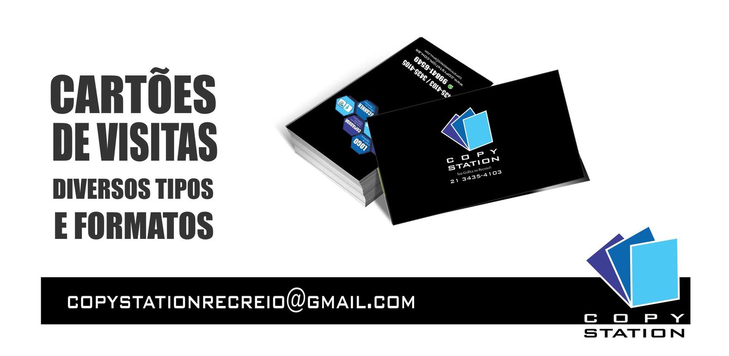 Cartão de Visita 300g com Verniz Total | Copy Station Gráfica no Recreio RJ