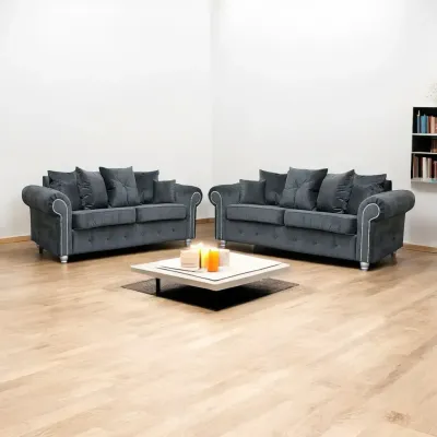 Ashwin Plush Velvet 3+2 Seater Sofa Set