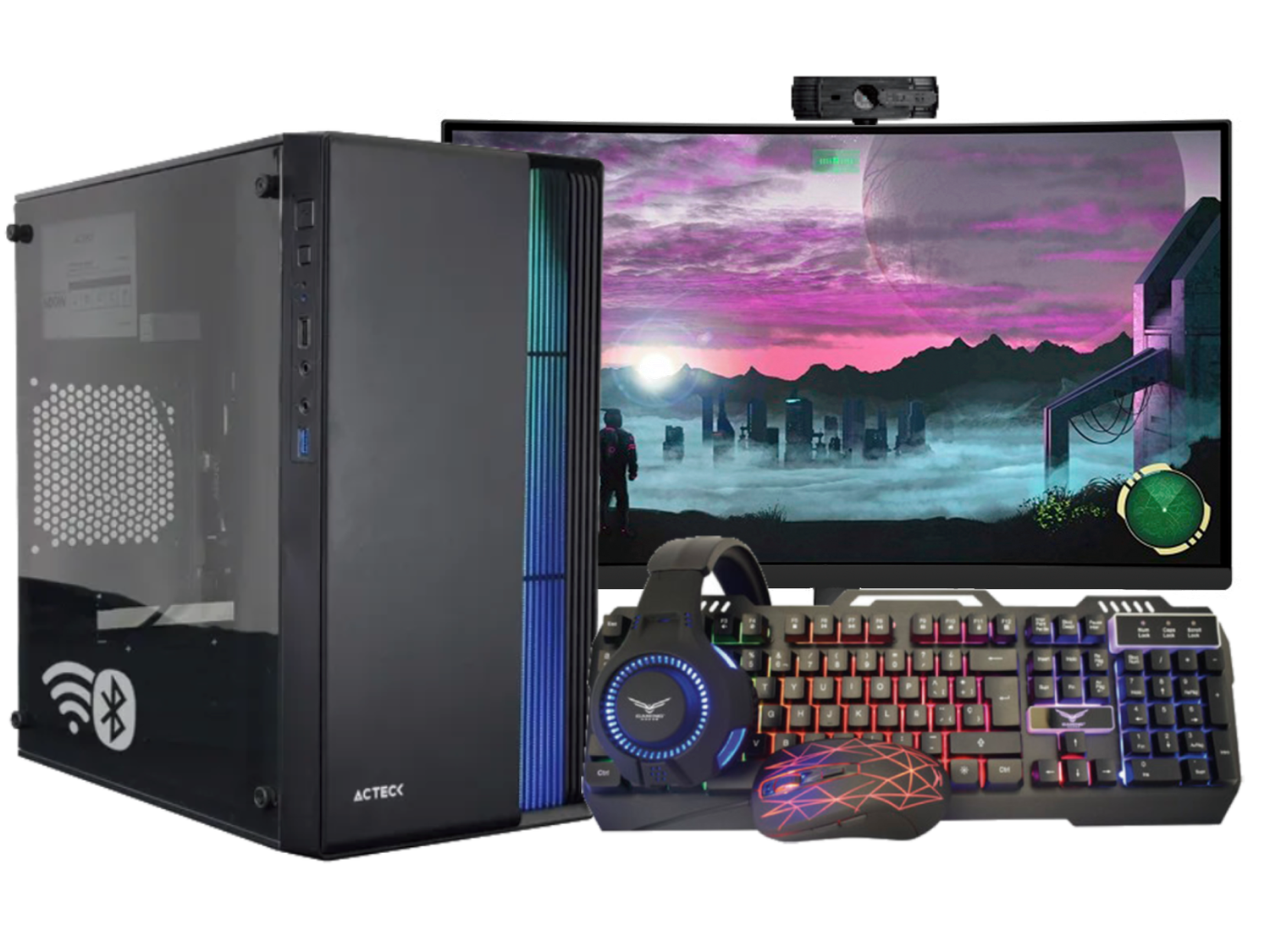PcMarket-Skye 3, Amd Ryzen 5 5600G, 16Gb, 500Gb M.2, Wifi, Bluetooth, Webcam, Windows 11 Pro, Office Pro, Completa.