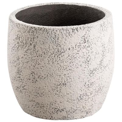 12.5&quot;Hx14&quot;D Fiber Cement Planter Whitewashed