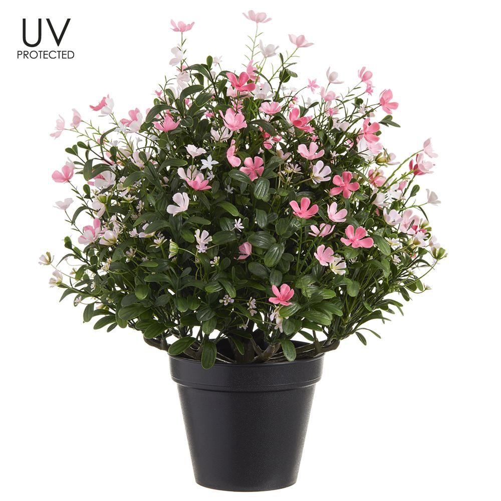 17&quot; UV Protected Mini Flower Pink White