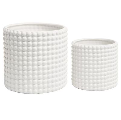 Small Vintage White Ceramic Pot