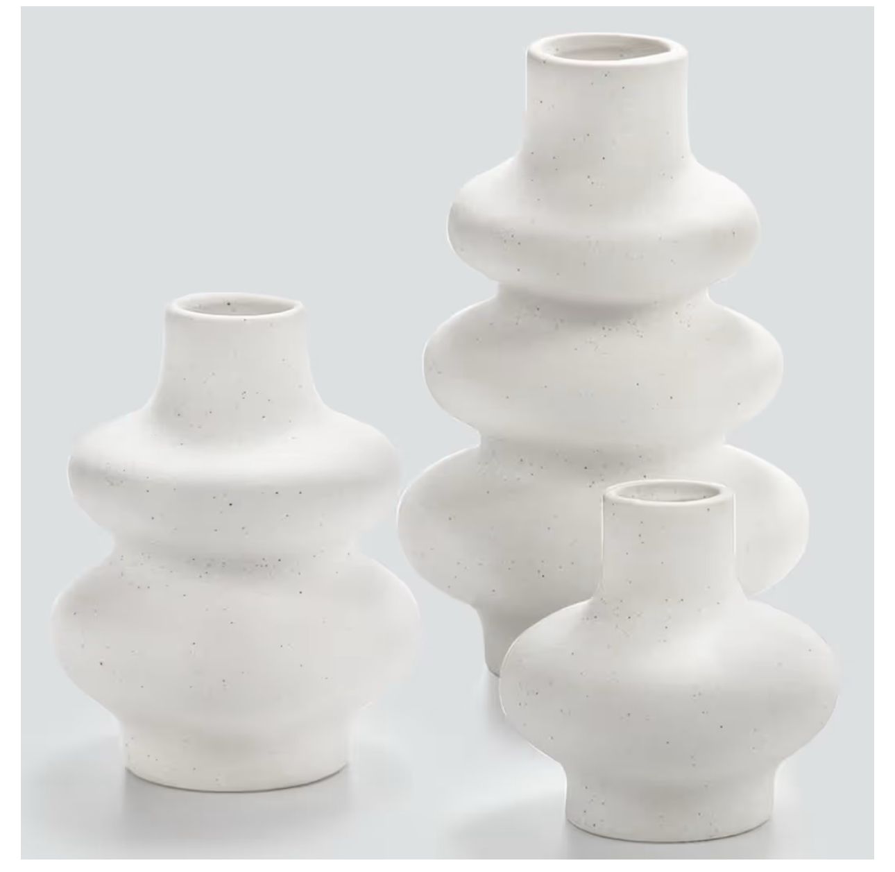 Large White Bohemian Ceramic Vase