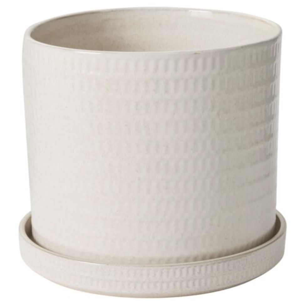 Morse Pot w/ Saucer 12"x 10.5" Off White