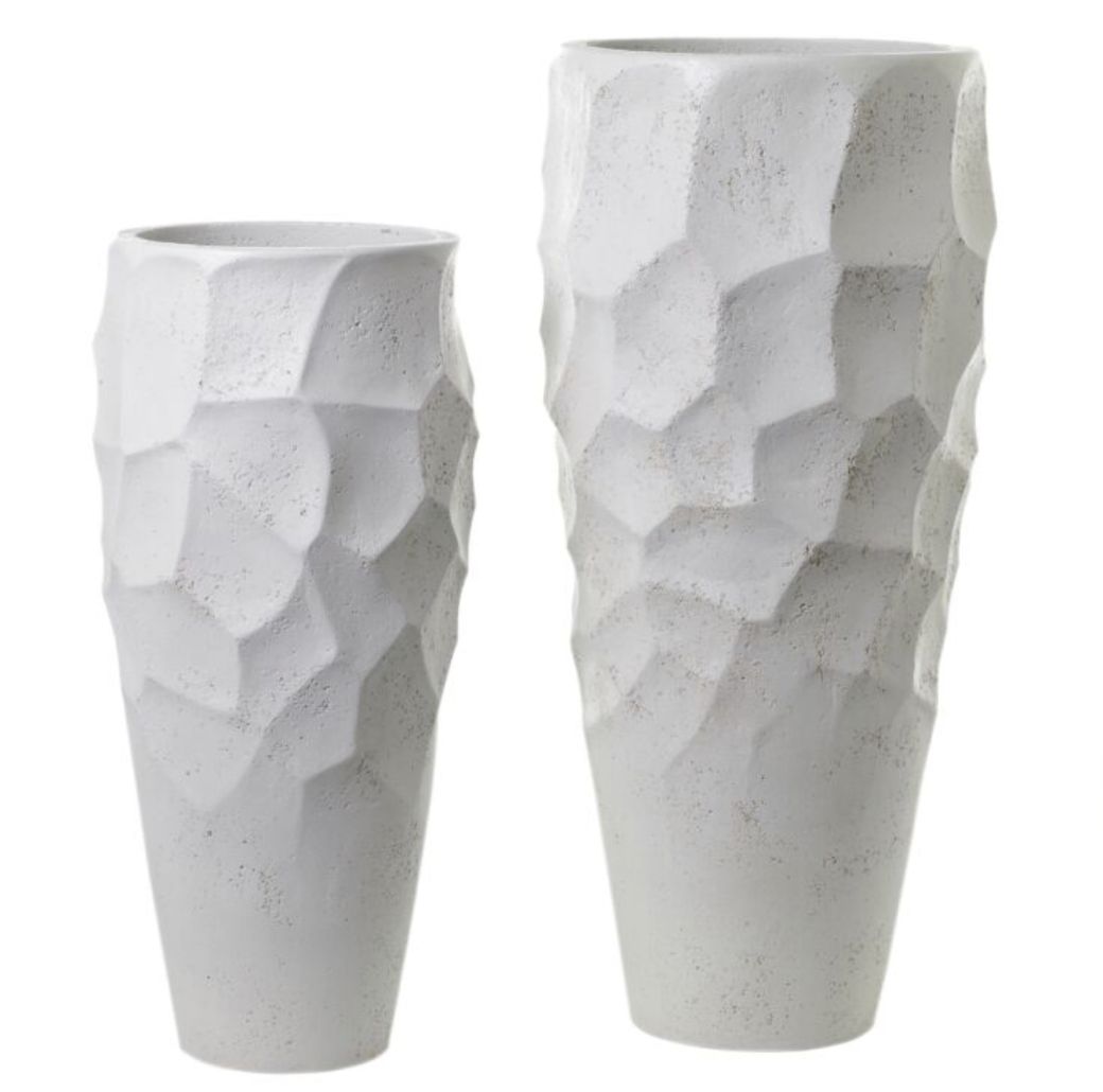 White Geo Planter 16" x 36"