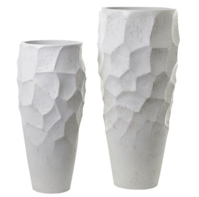 White Geo Planter 16" x 36"