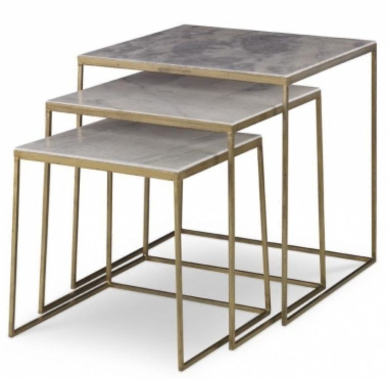 Sanchez Nesting Tables, Kings Gold/Marble