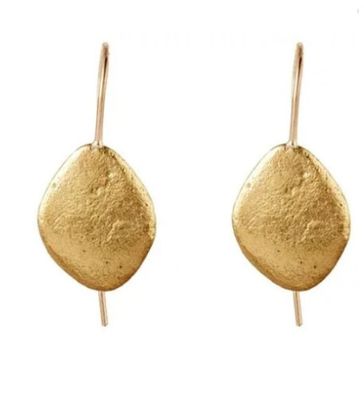 Yellowstone River Rock Earrings-Brass/Yellow gold wires