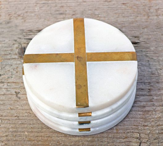 Glimmer Coasters Set/4- White
