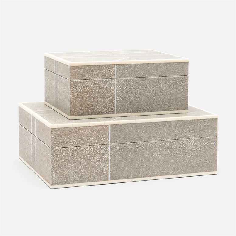 Breck Box Sand Faux Shagreen large